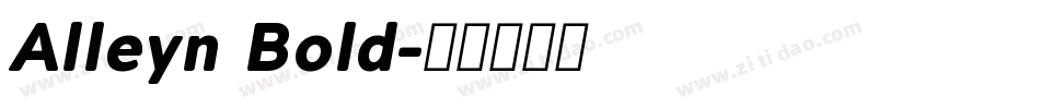 Alleyn Bold字体转换